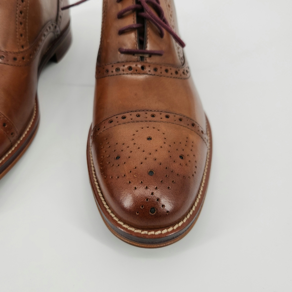 Johnston & Murphy Conard Cap Toe Men's Brown Leather Dress Shoes Size 9.5 M - Picture 8 of 16